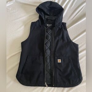 Carhartt Womens Relaxed Fit Washed Duck Insulated Hooded Vest